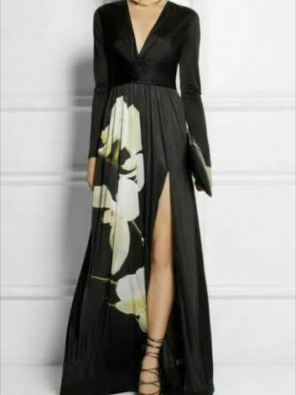 Altuzarra for Target Floral V-Neck Long Sleeve Maxi Dress | Size 6